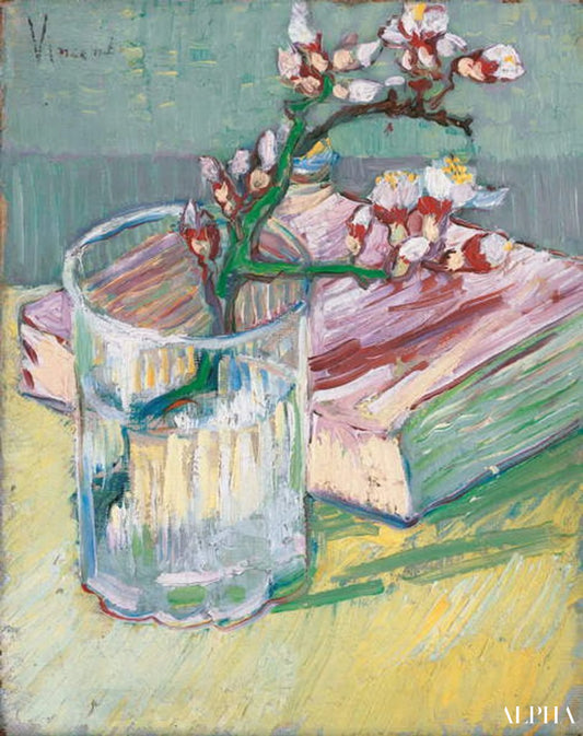 Nature morte avec branche d'amandier en fleur - Van Gogh - Reproductions de tableaux et peintures haut de gamme