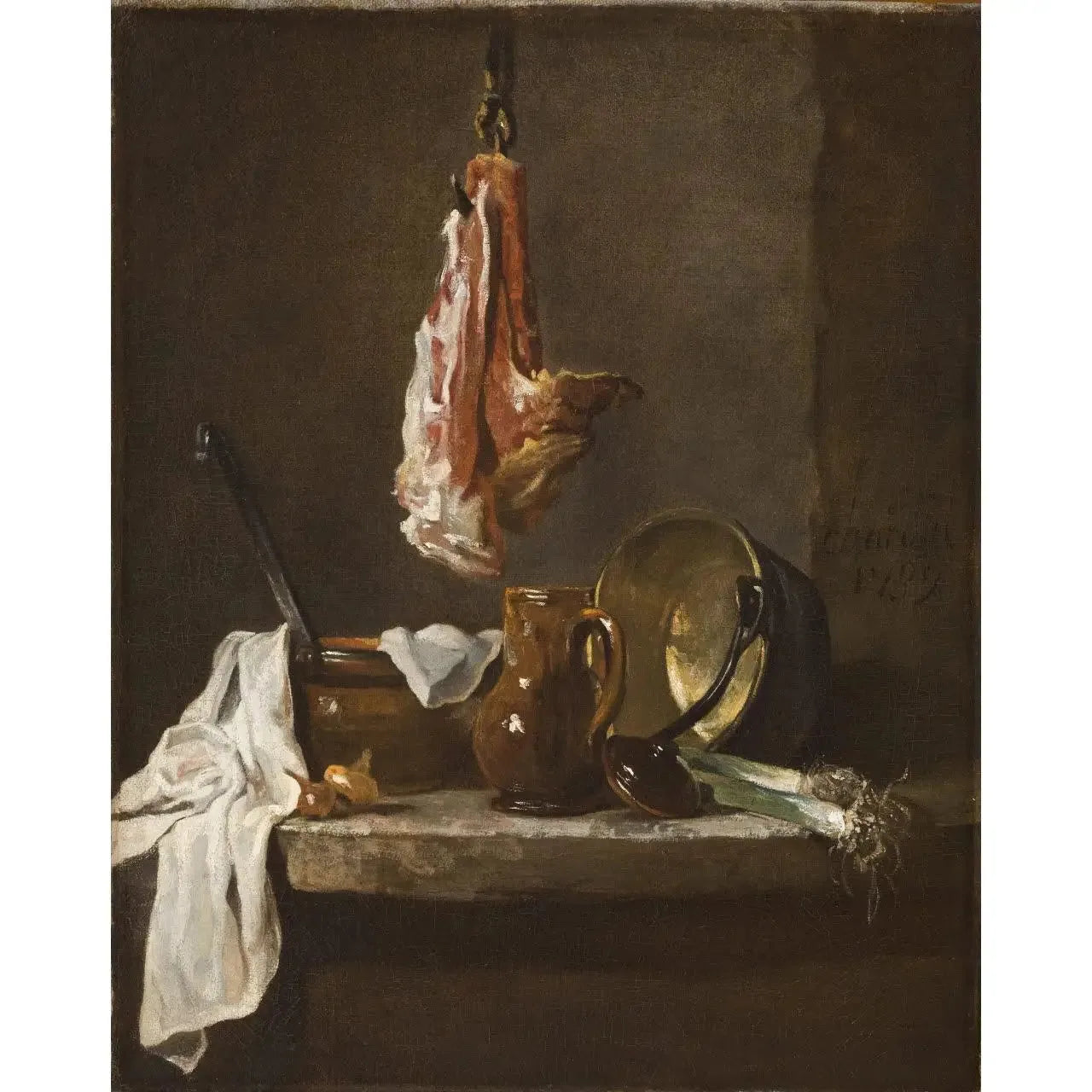 Nature morte avec une côte de bœuf - Jean Siméon Chardin image 1 copie de tableau peinte à la main