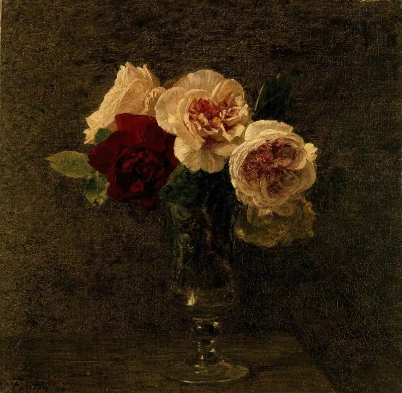 Nature morte: roses roses et rouges - Henri Fantin-Latour - Alpha Reproduction