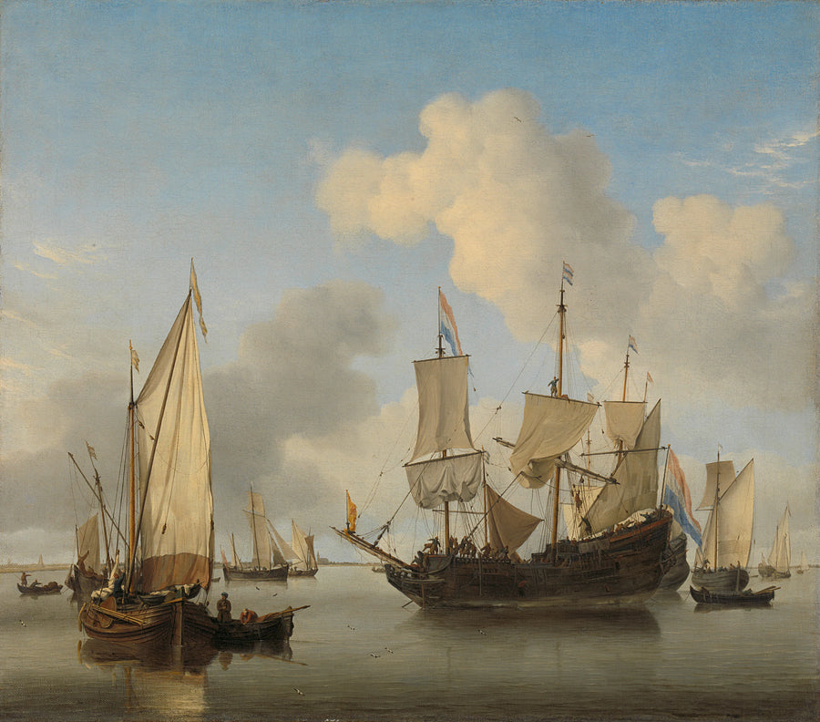 Navires ancrés sous la côte - Willem Van de Velde le Jeune