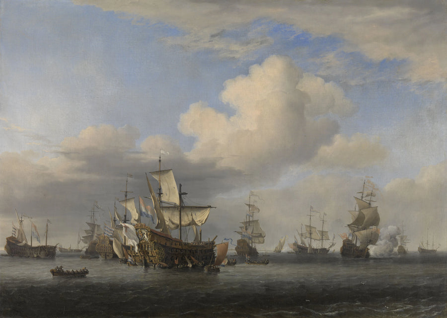 Navires anglais capturés après la bataille des Quatre Jours - Willem Van de Velde le Jeune