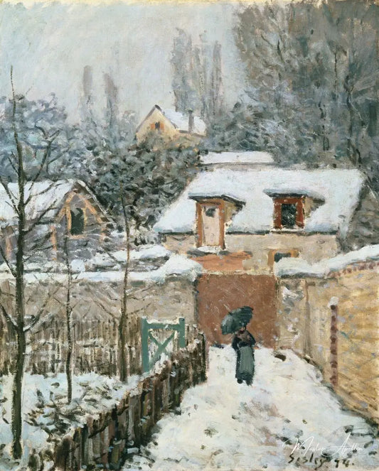 Neige à Louveciennes - Alfred Sisley - Reproductions de tableaux et peintures haut de gamme