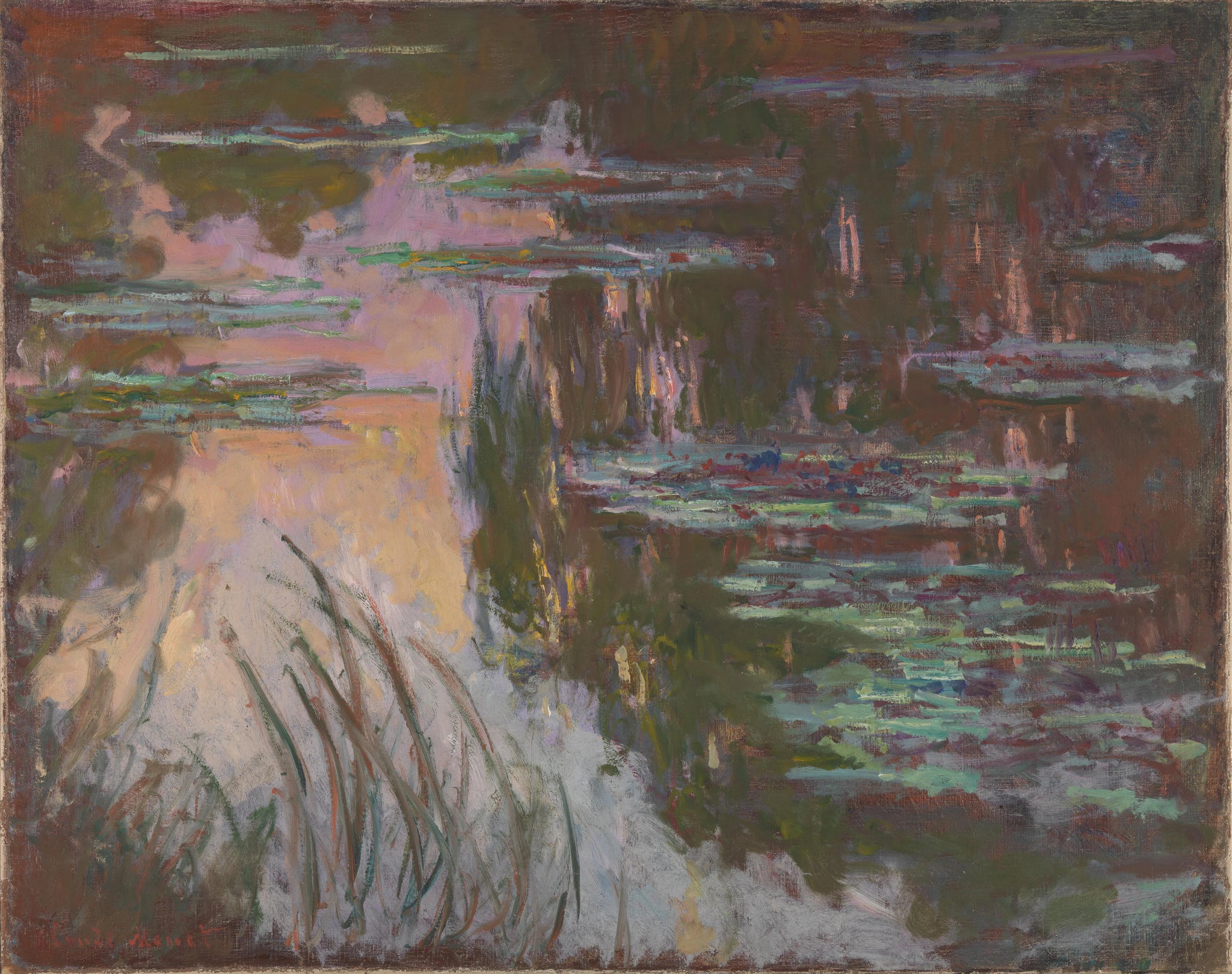 Nénuphars, Soleil Couchant - Claude Monet