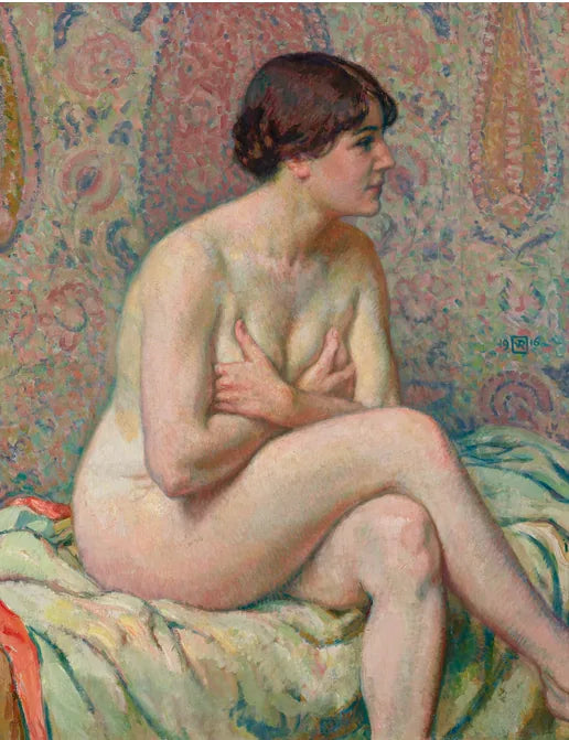 Nu Assis (Maude) - Théo van Rysselberghe image 1 reproduction de peinture à l’huile