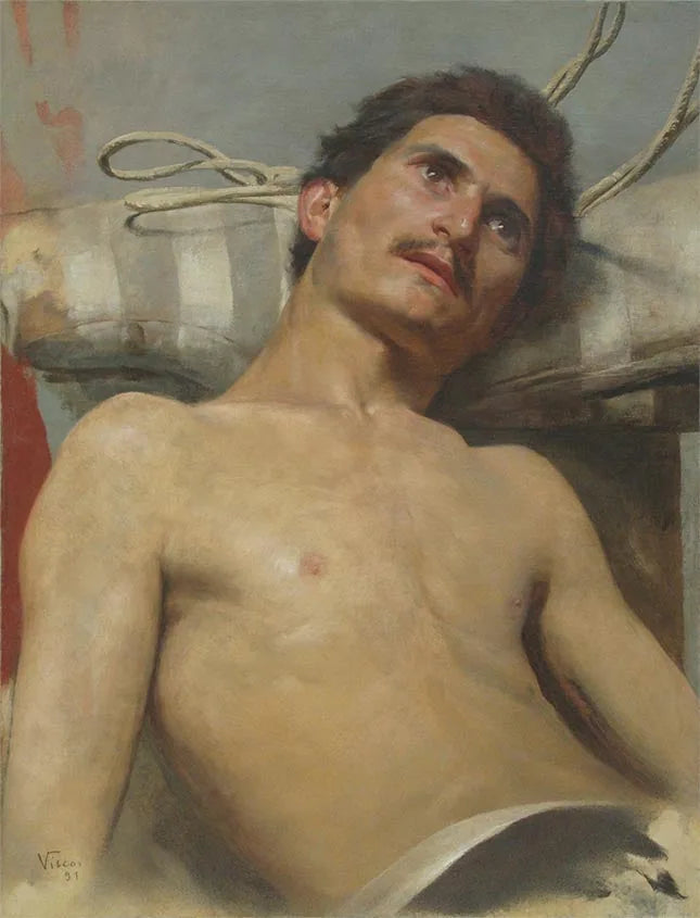 Nu masculino recostado - Eliseu Visconti image 1 copie peinte à la main à l’huile