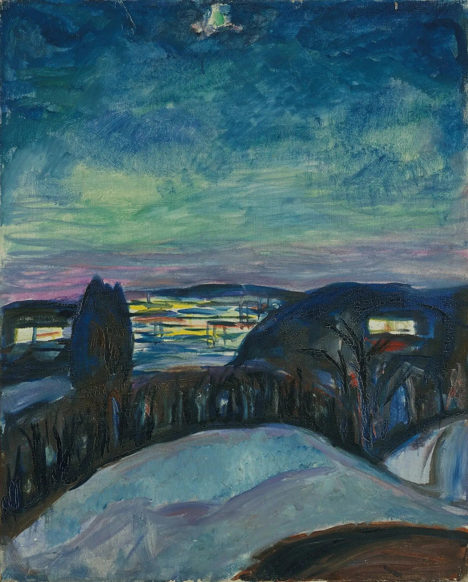 Reproduction du tableau « Nuit étoilée - Edvard Munch » par Alpha Reproduction en peinture à l’huile