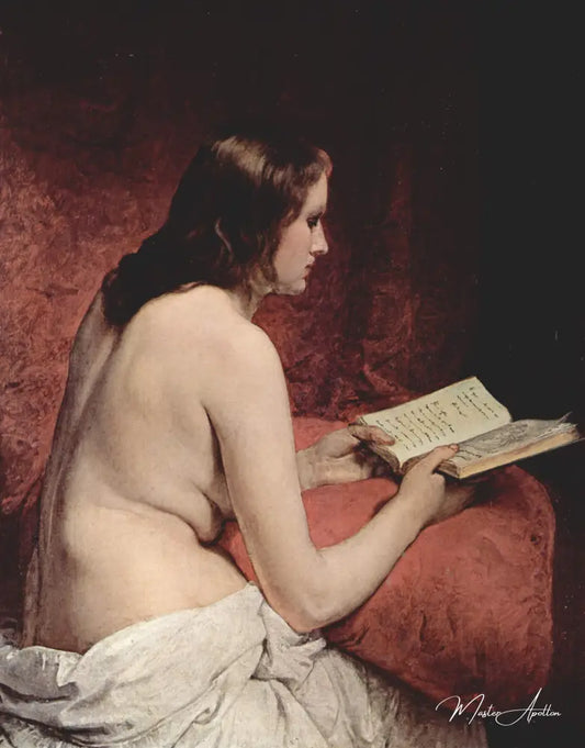 Odalisque with Book - Francesco Hayez - Reproductions de tableaux et peintures haut de gamme