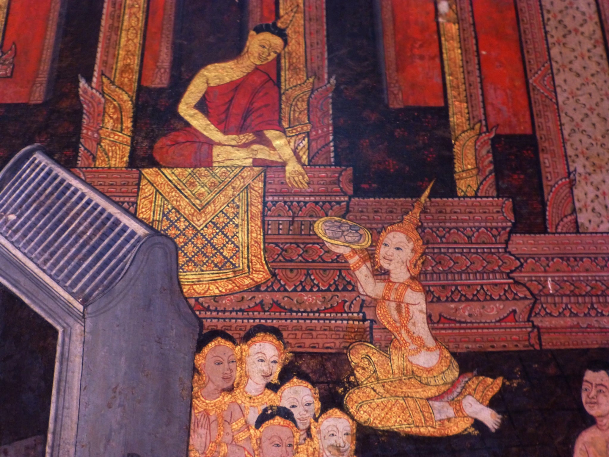 Offrandes devant la cour, Ateliers de Wat Suthat, XIXe siècle