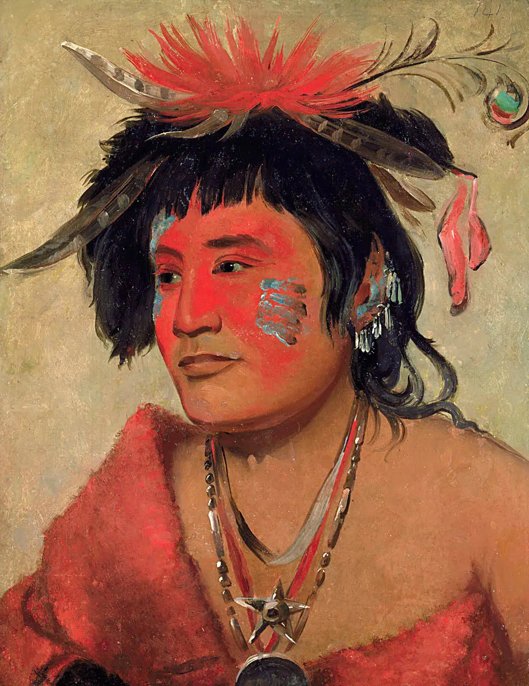Pah-shee-náu-shaw un guerrier - George Catlin - Alpha Reproduction