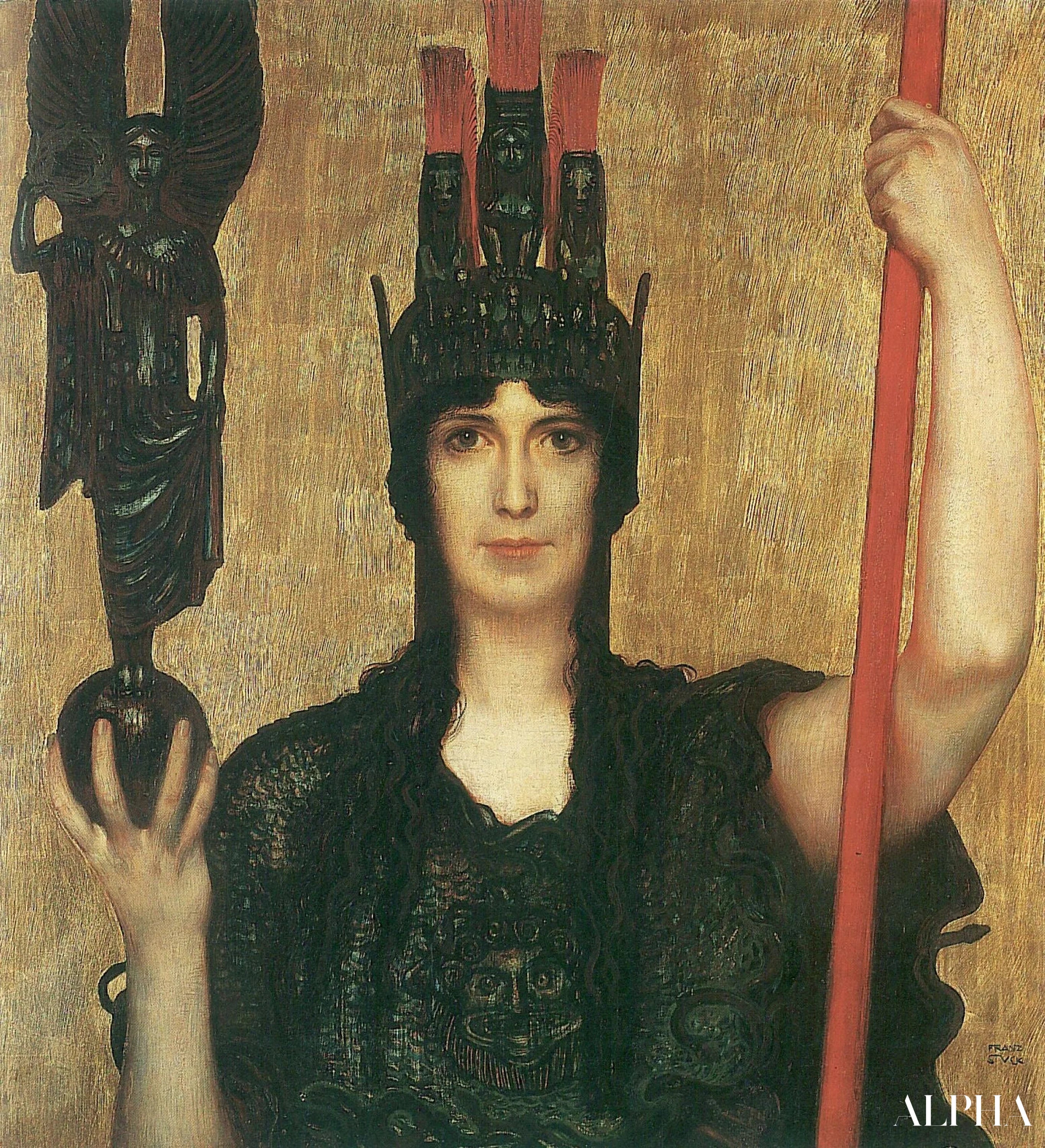 Reproduction du tableau « Pallas Athéna - Franz Von Stuck » par Alpha Reproduction en peinture à l’huile