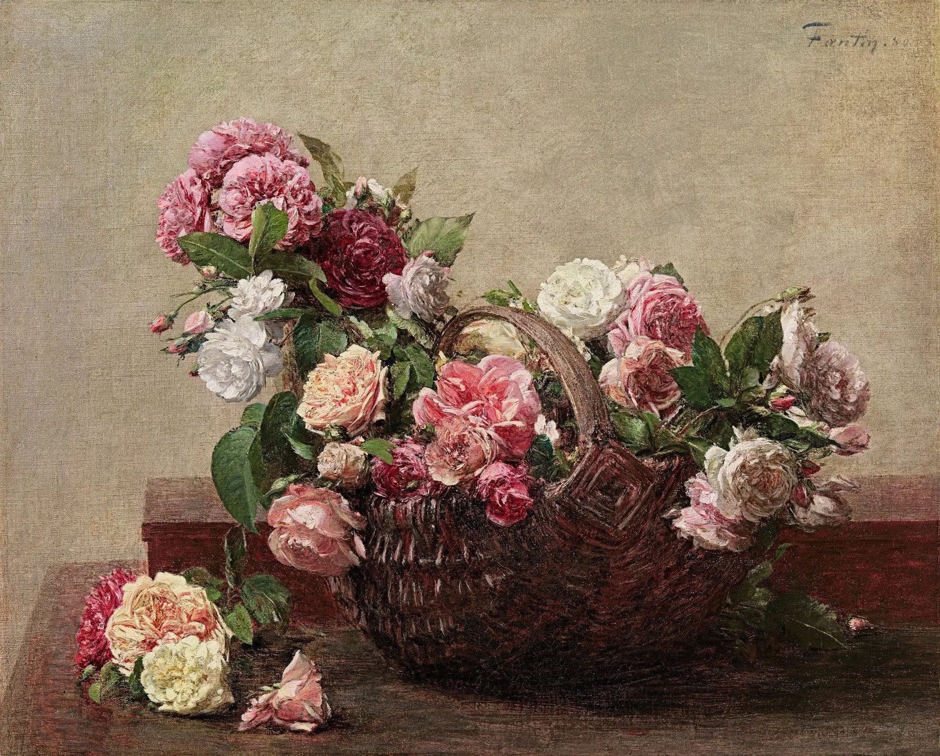 Panier de roses - Henri Fantin-Latour - Alpha Reproduction