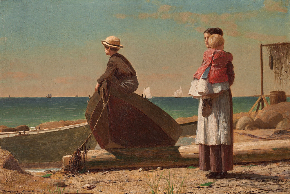 Papa arrive ! - Winslow Homer image 1 tableau peint à l’huile sur toile