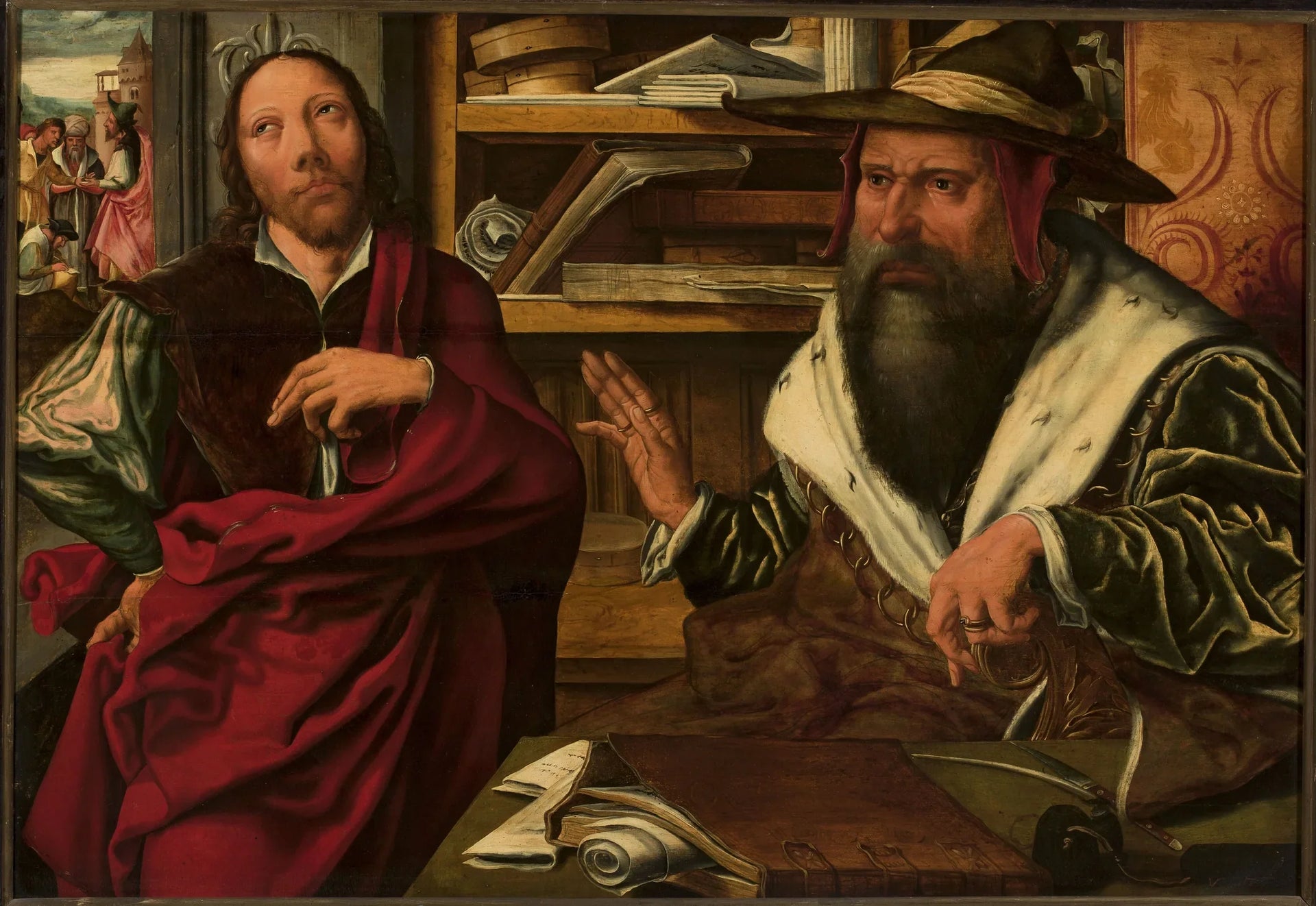 Parabole de l'intendant infidèle (Luc 16:1-13) - Marinus van Reymerswale image 1 reproduction de peinture à l’huile