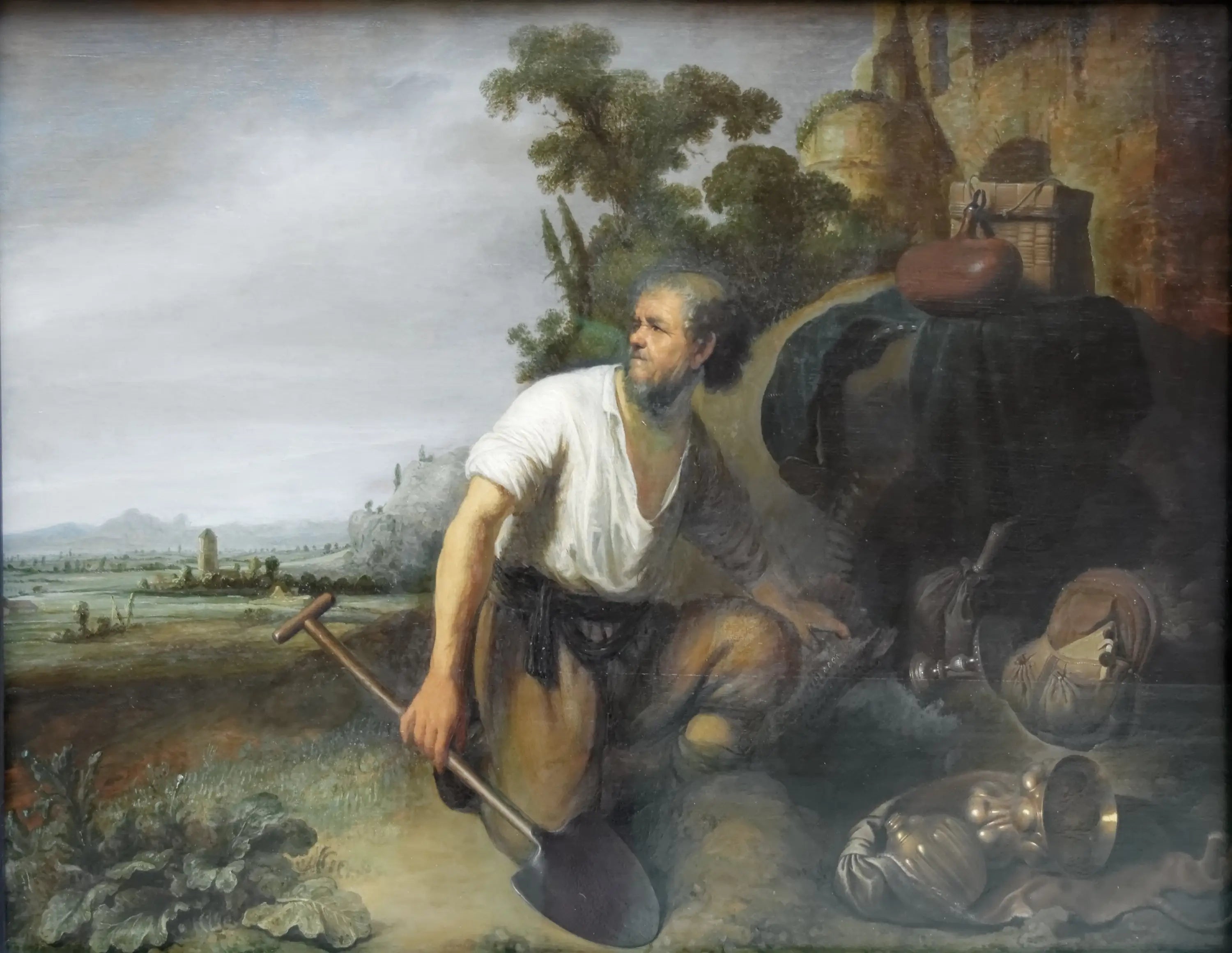 Reproduction du tableau « Parabole du trésor caché - Rembrandt » par Alpha Reproduction en peinture à l’huile