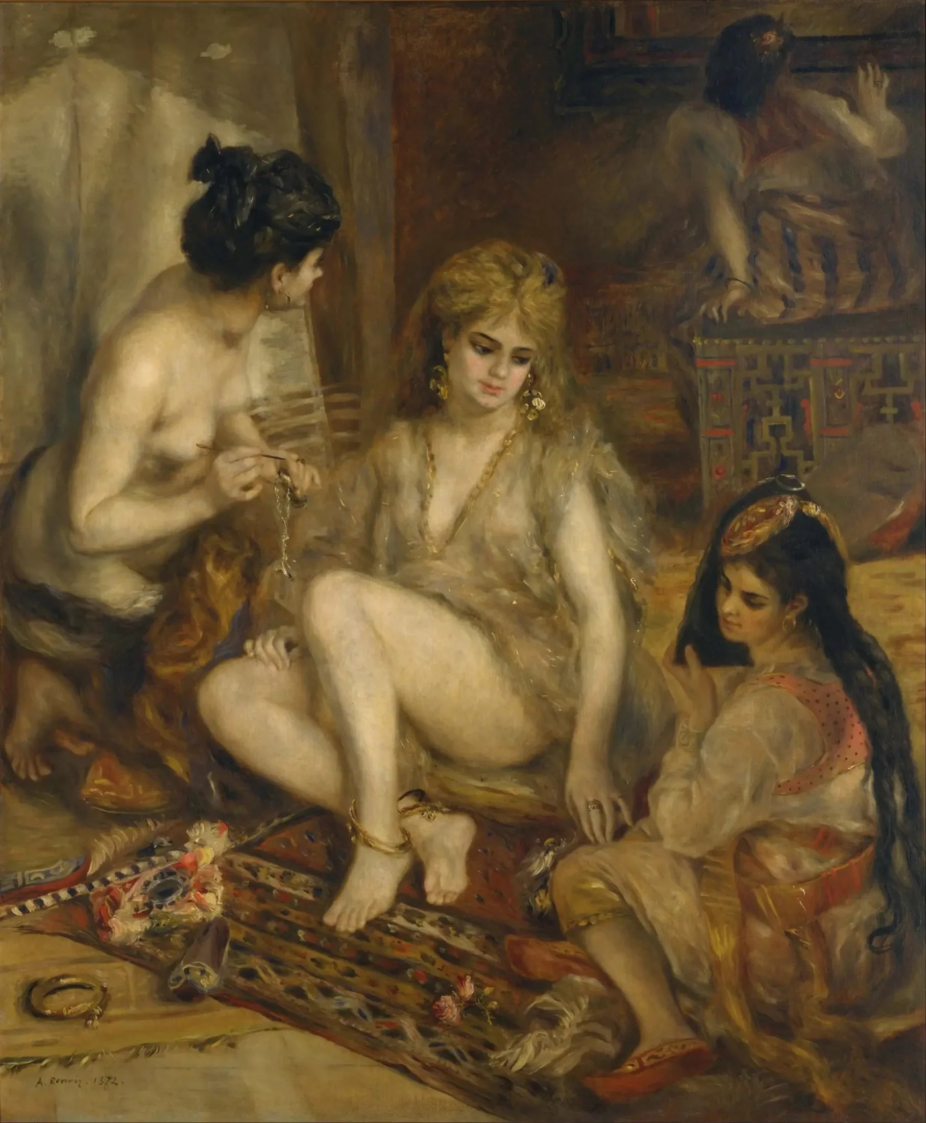 Parisiennes habillées en Algériennes - Pierre-Auguste Renoir image 1 copie peinte à la main à l’huile