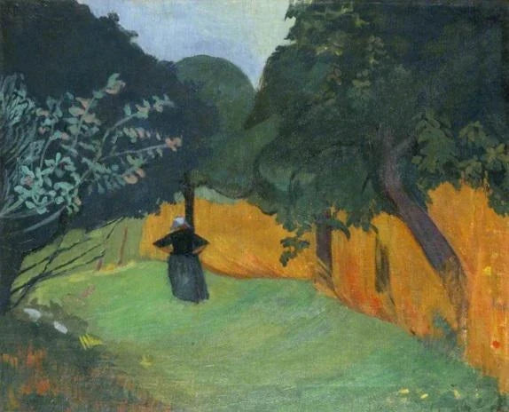 Bretonne au champ de blé, peinture de Paul Sérusier