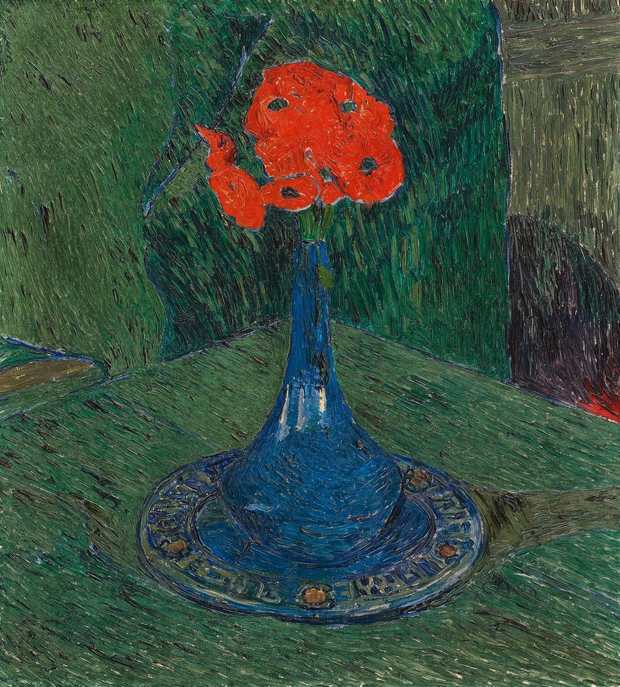 Pavots dans un vase bleu – Giovanni Giacometti