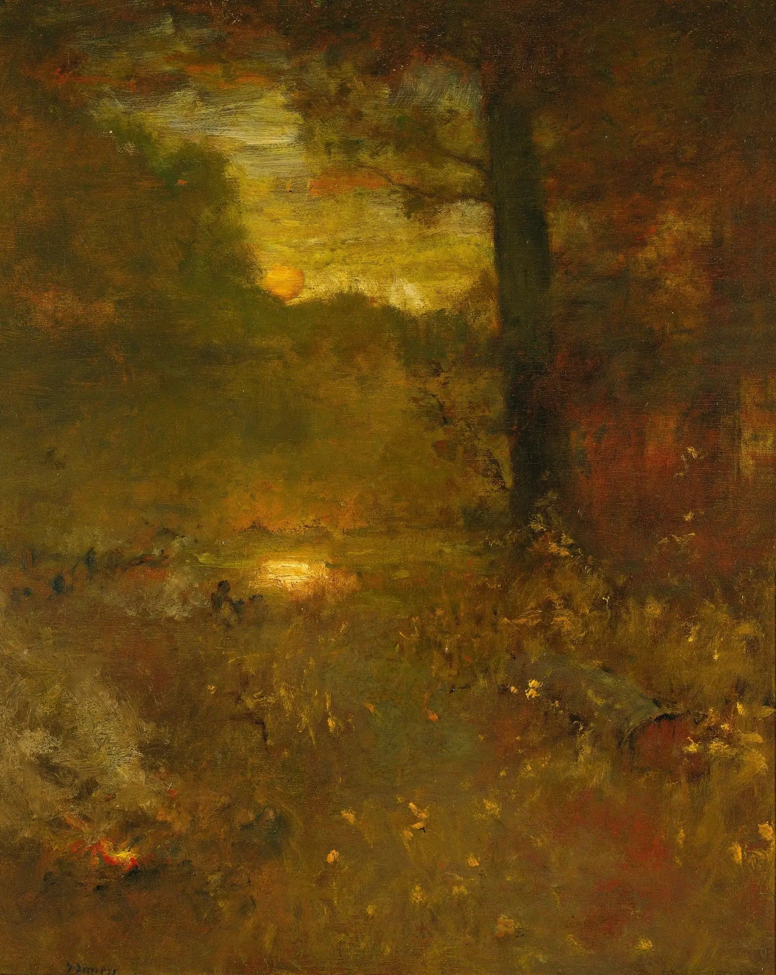 Paysage au coucher du soleil; La fin du jour - George Inness - Alpha Reproduction