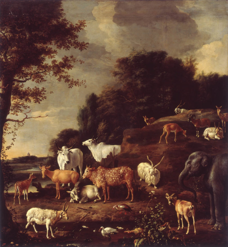 Paysage avec des animaux extraterrestres - Melchior de Hondecoeter