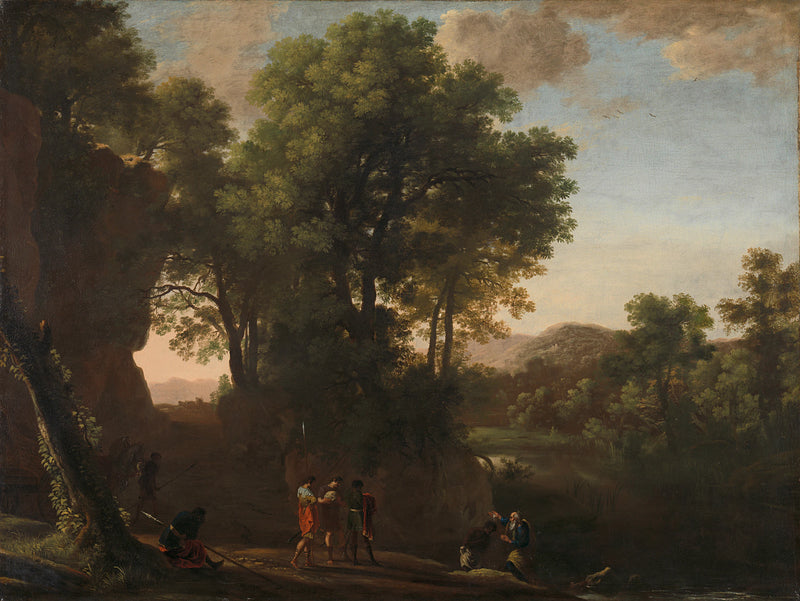 Paysage avec le baptême de l'eunuque - Herman Van Swanevelt