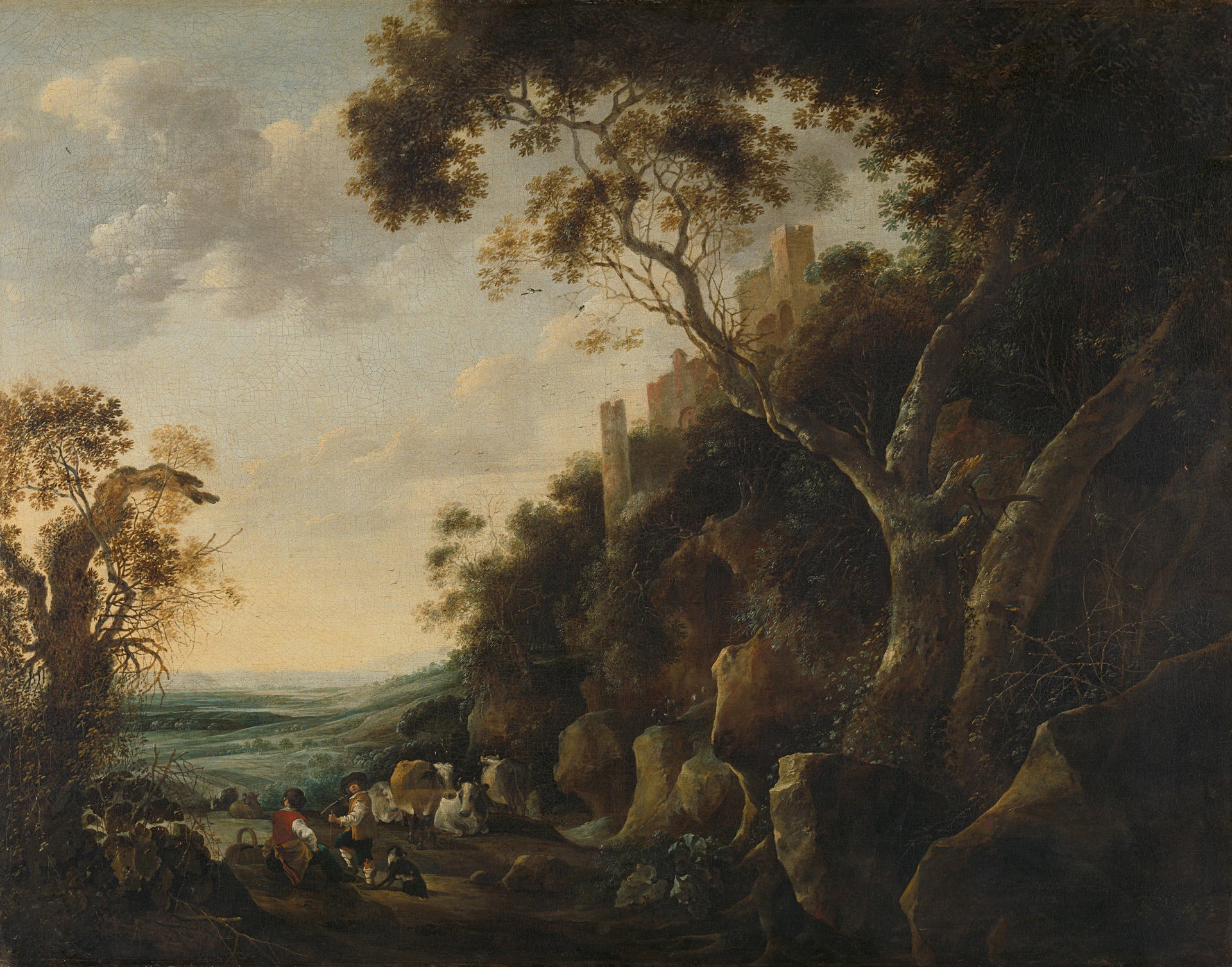 Paysage avec des bergers - Gijsbert d'Hondecoeter
