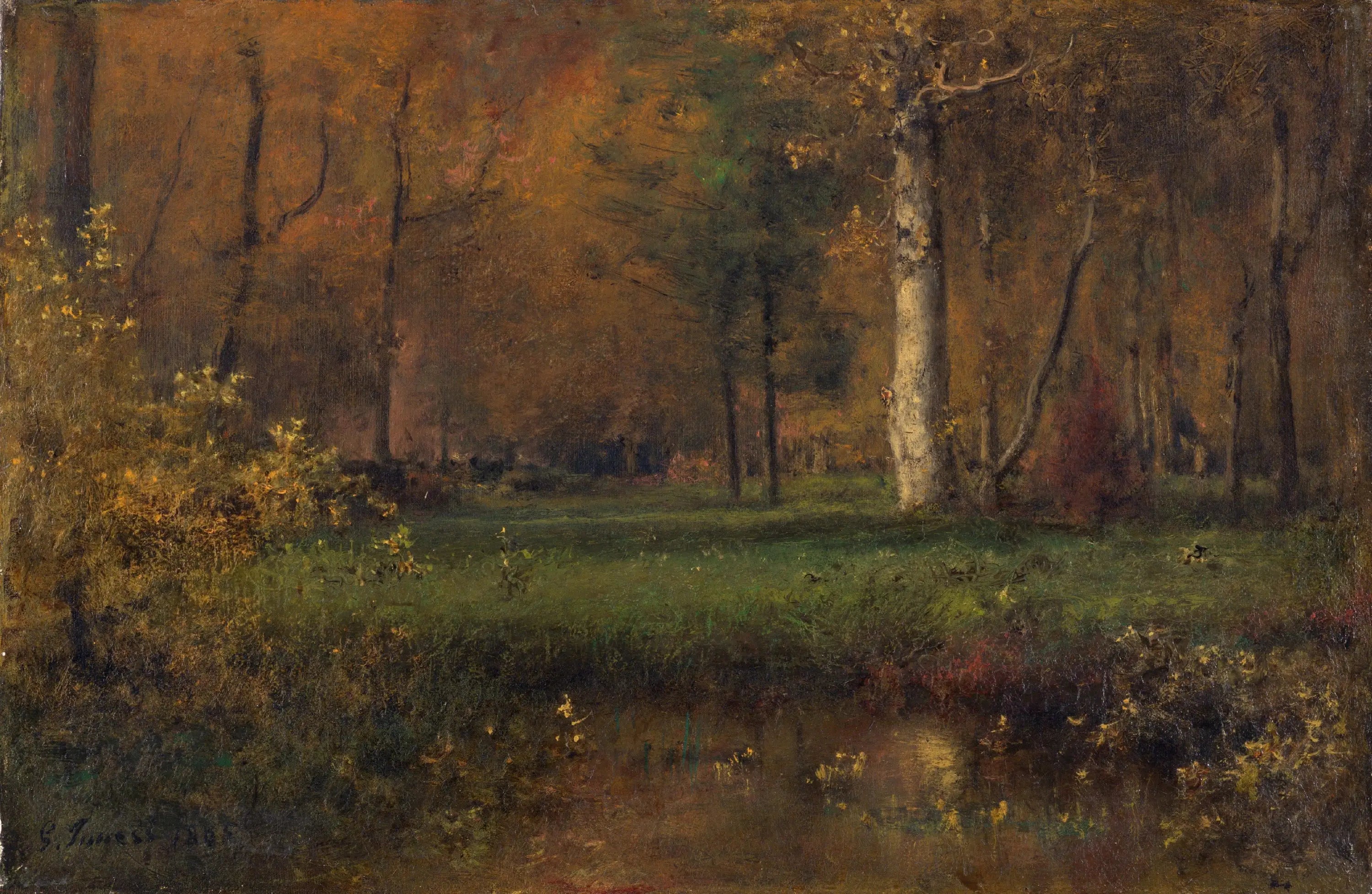 Paysage avec buisson jaune - George Inness - Alpha Reproduction