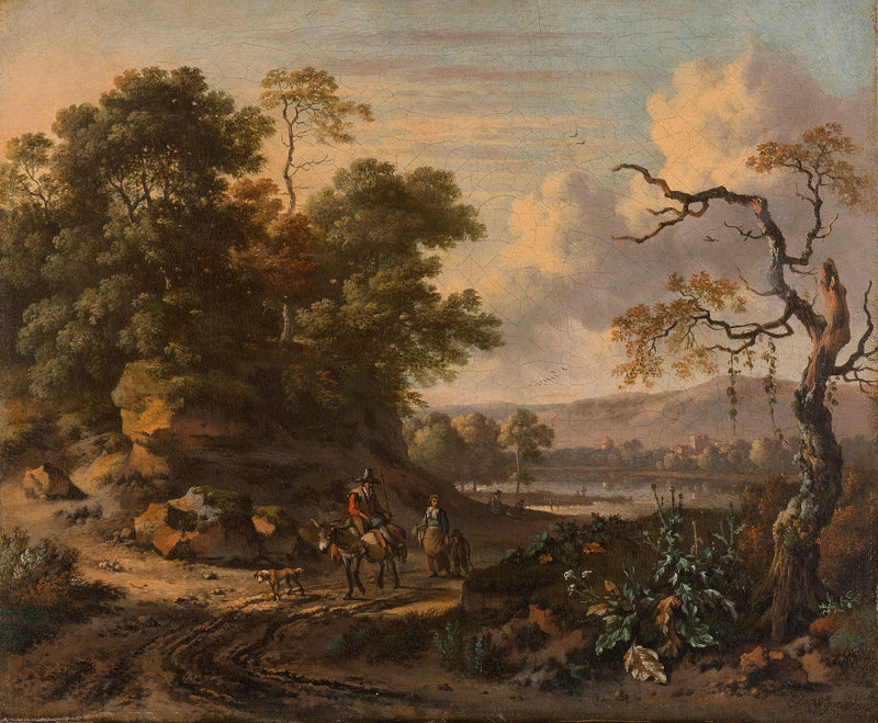 Paysage avec cavalier d'âne - Jan Wijnants