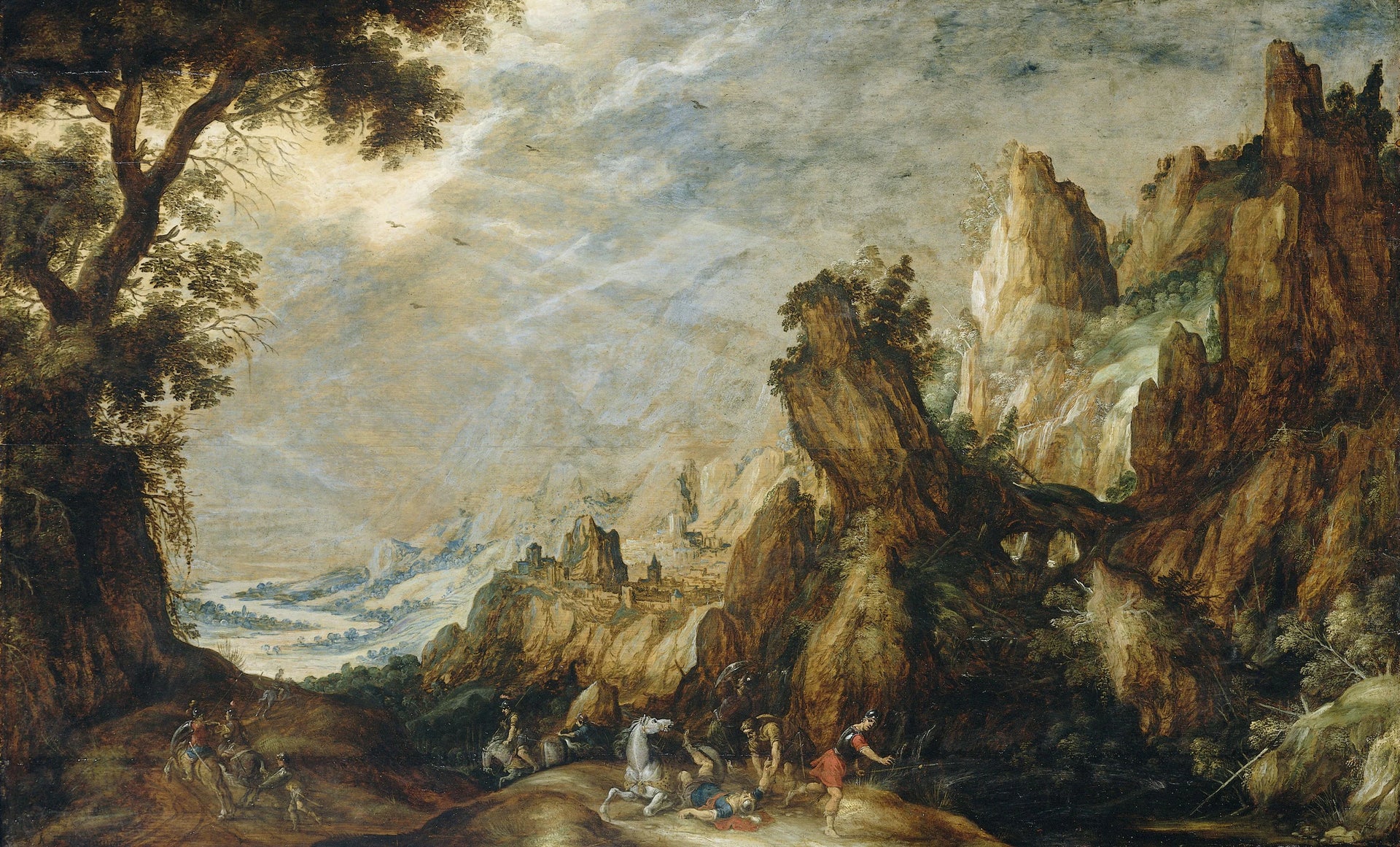 Paysage avec la conversion de Saül - Kerstiaen de Keuninck