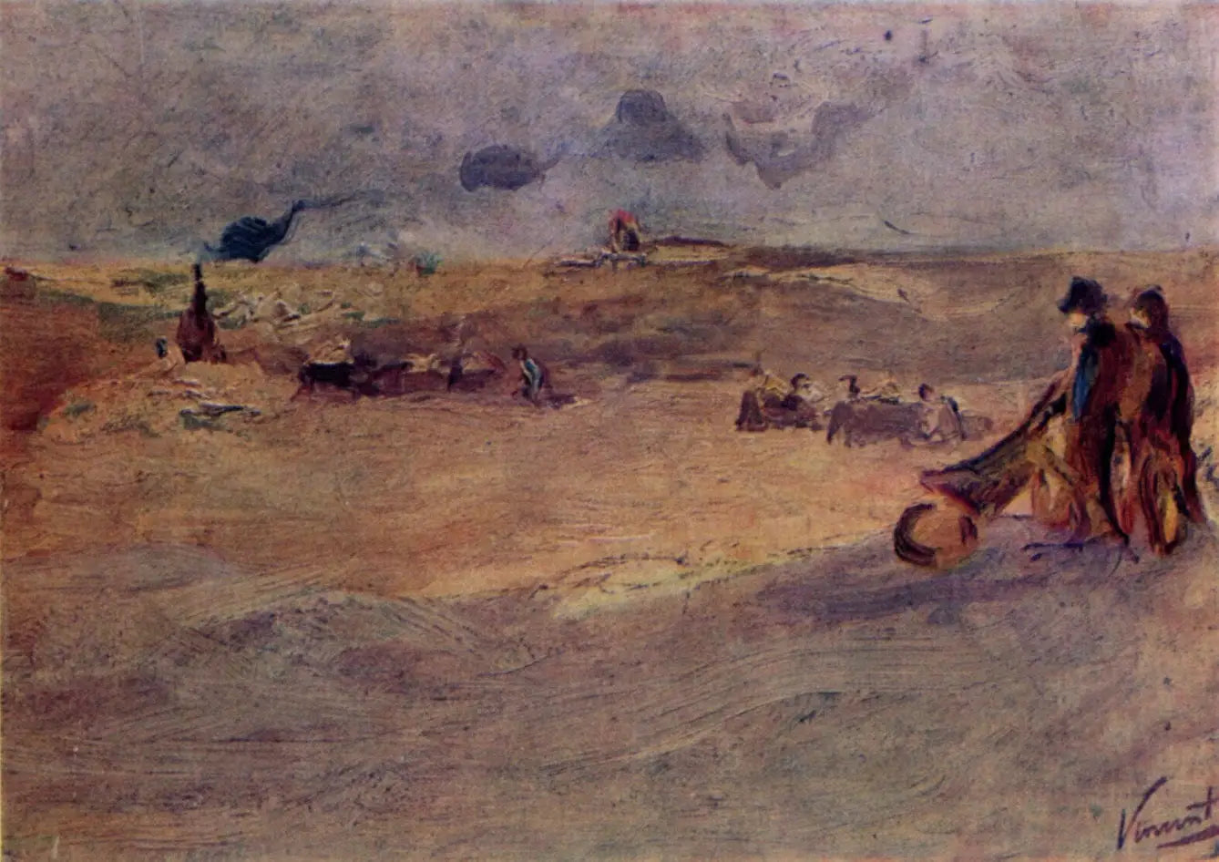 Reproduction du tableau « Paysage avec dunes et personnages - Vincent van Gogh » par Alpha Reproduction en peinture à l’huile
