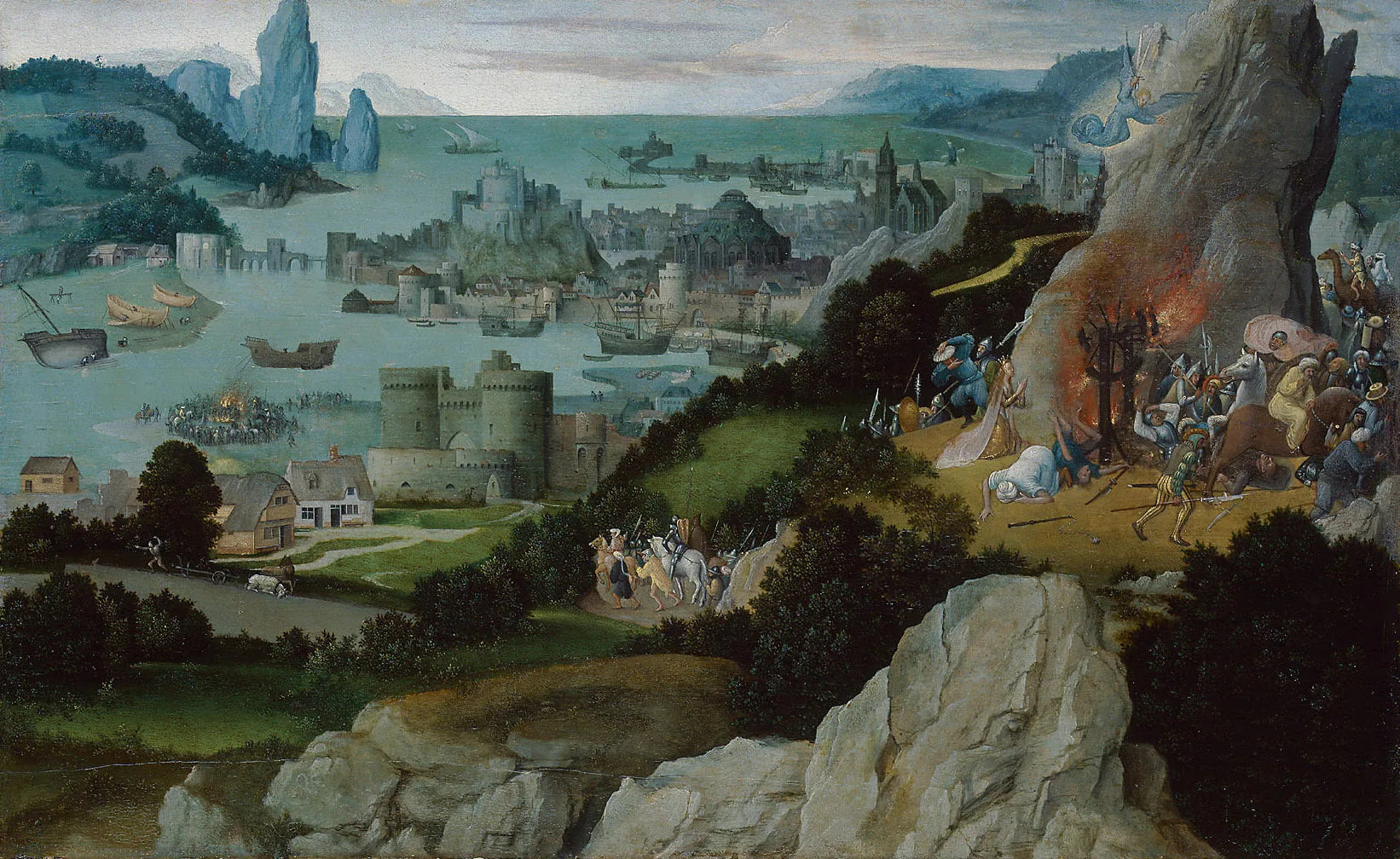 Paysage avec le martyre de Sainte Catherine - Joachim Patinier image 1 reproduction d’œuvre d’art à l’huile