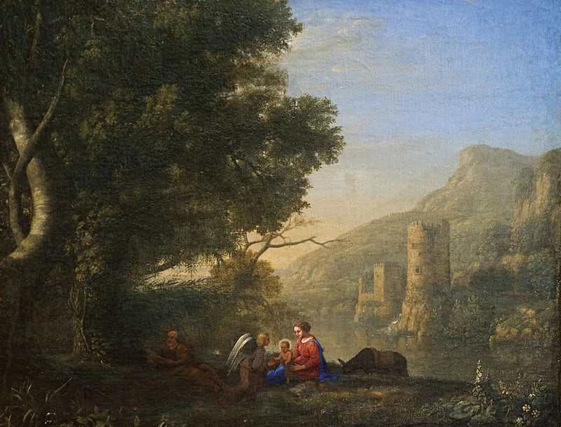 منظر طبيعي مع الراحة أثناء الهروب إلى مصر - كلود لوران