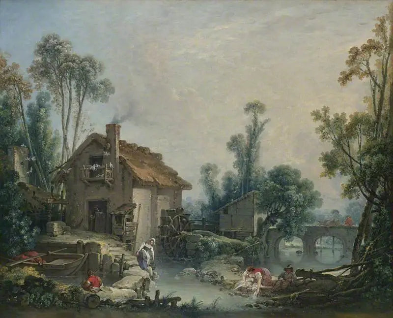 Paysage avec un moulin à eau - François Boucher - Alpha Reproduction