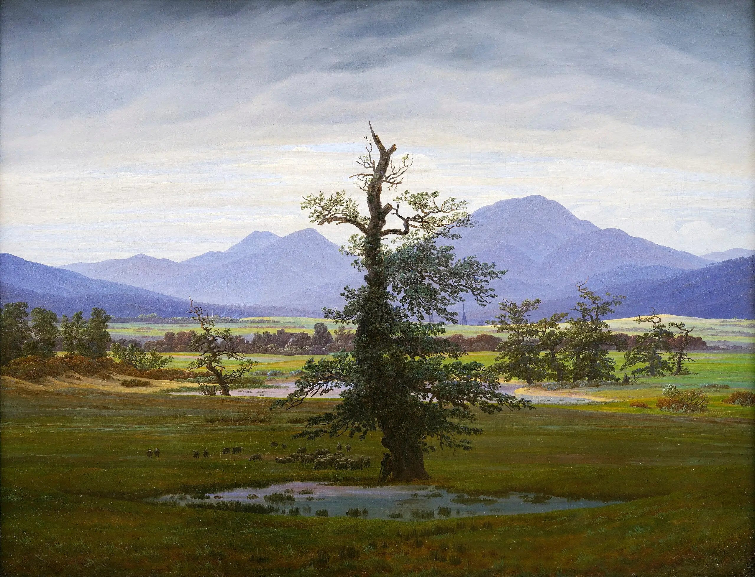 Reproduction du tableau « Paysage champêtre, le matin - Caspar David Friedrich » par Alpha Reproduction en peinture à l’huile