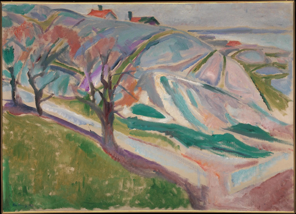 Paysage de Kragerø - Edvard Munch image 1 copie peinte à la main à l’huile