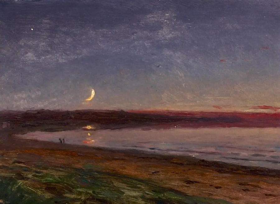 منظر شاطئي في المساء مع شخصيتين. - Peder Severin Krøyer