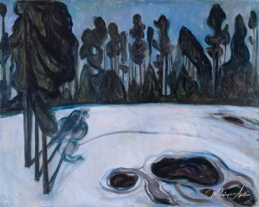 Paysage d'hiver de Edvard Munch - Reproductions de tableaux et peintures haut de gamme