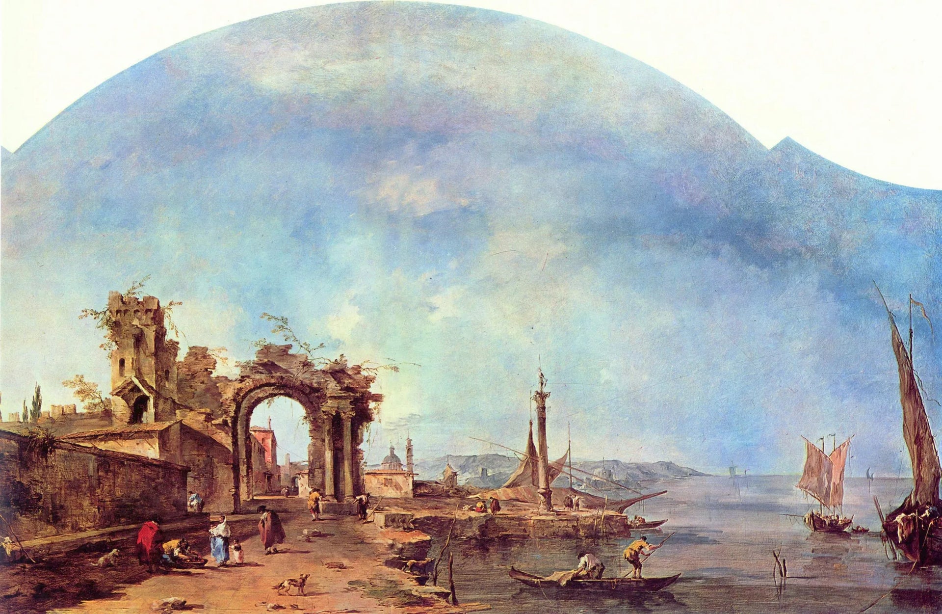 Paysage fantastique - Francesco Guardi image 1 reproduction de peinture à l’huile