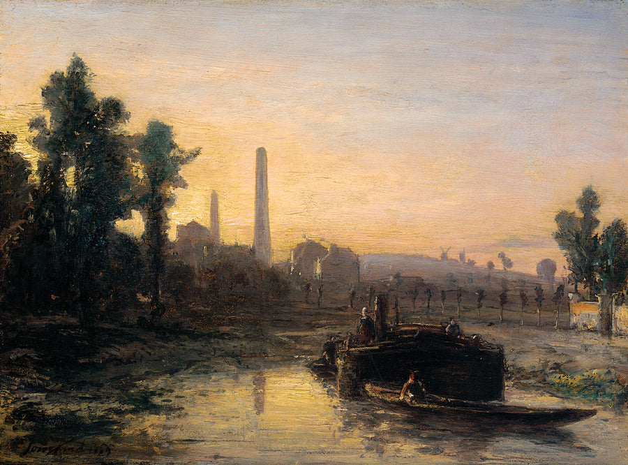 Paysage fluvial en France, peut-être près de Pontoise - Johan Barthold Jongkind