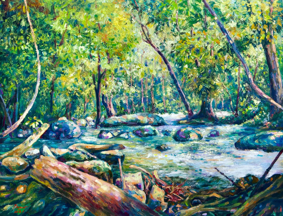 منظر طبيعي غابي | 50 × 40 سم