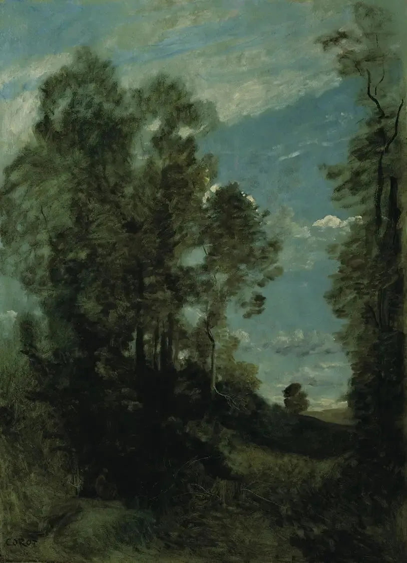 Paysage forestier (matin) - Jean-Baptiste Camille Corot image 1 copie peinte à la main à l’huile