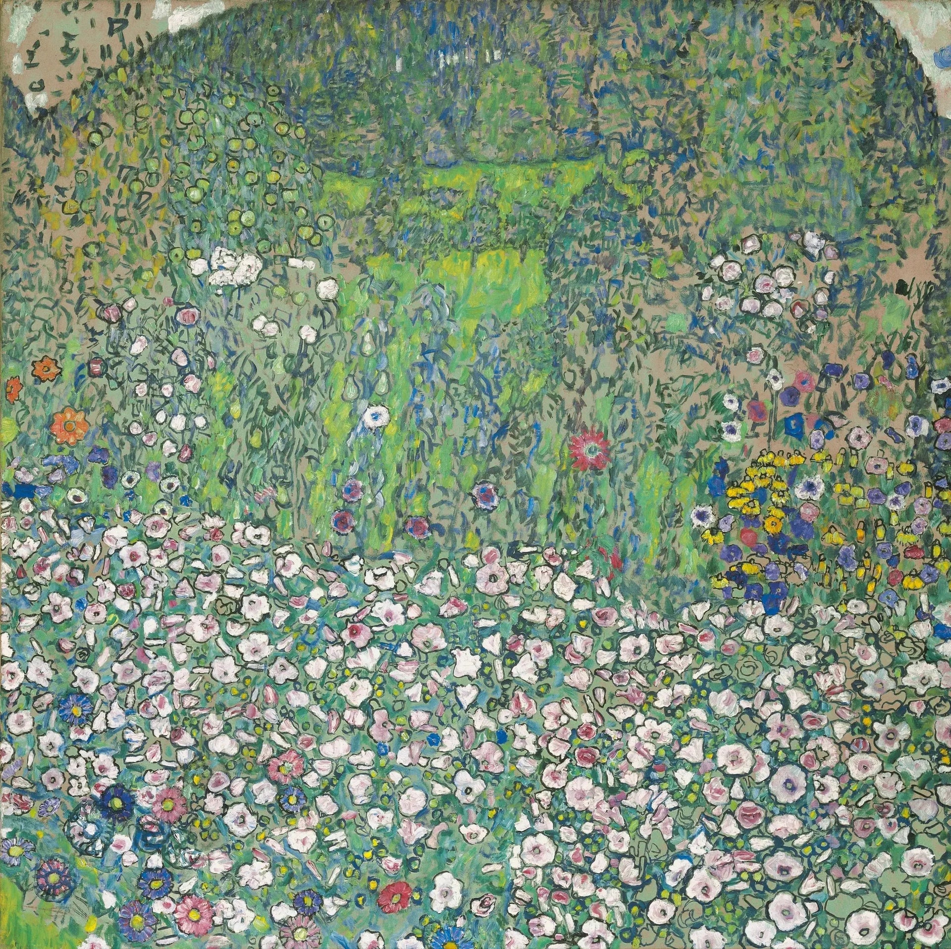 Paysage horticole avec un sommet de colline - Gustav Klimt image 1 copie de tableau peinte à la main