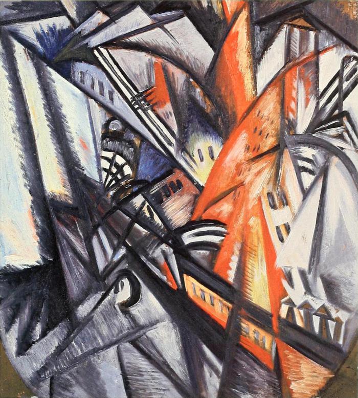paysage urbain - Olga Rozanova image 1 copie de tableau peinte à la main