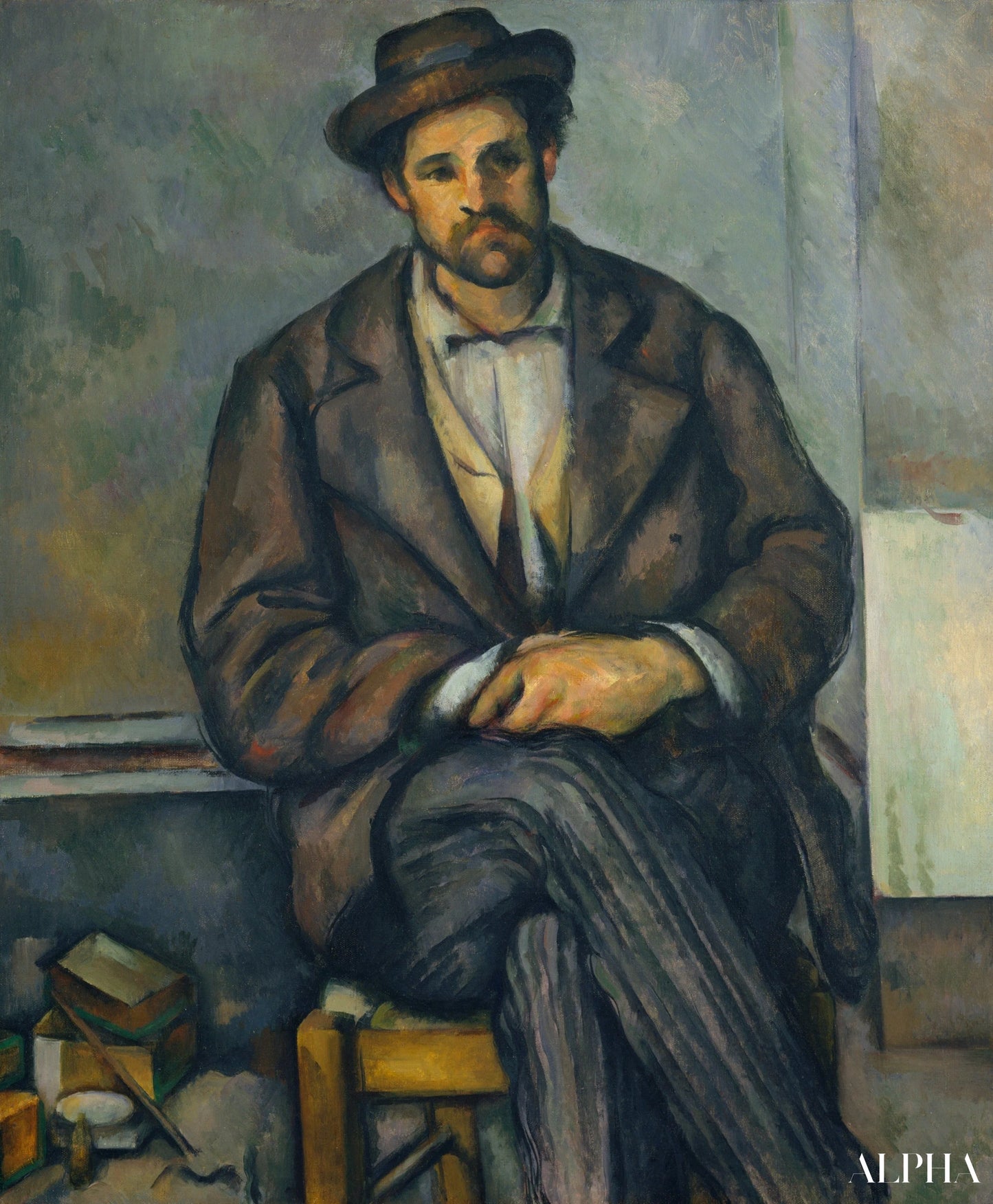 Paysan assis - Paul Cézanne - Reproductions de tableaux et peintures haut de gamme