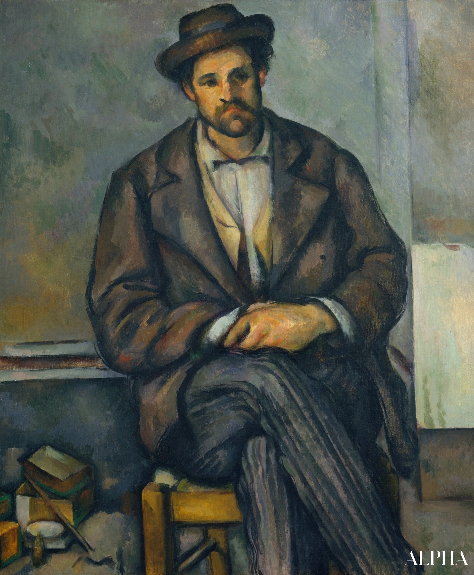 Paysan assis - Paul Cézanne - Reproductions de tableaux et peintures haut de gamme