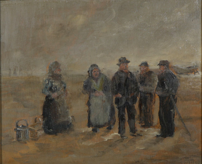 Pêcheurs et pêcheuses sur la plage. - Michael Peter Ancher - Alpha Reproduction
