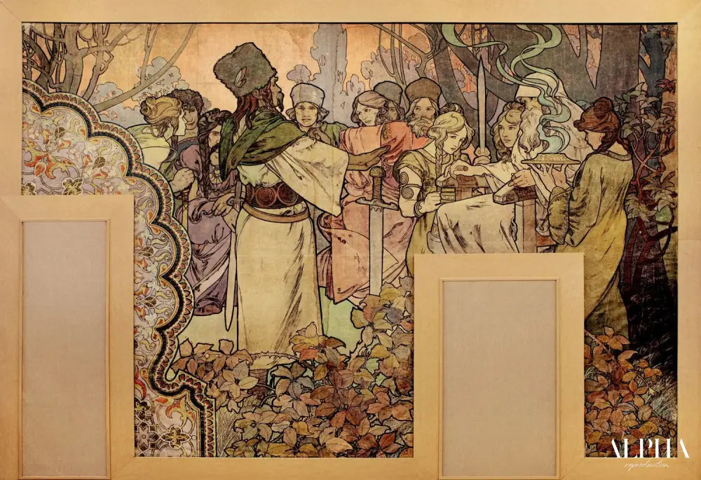 Peinture murale L'Exposition Universelle de 1900 - Mucha - Reproductions de tableaux et peintures haut de gamme