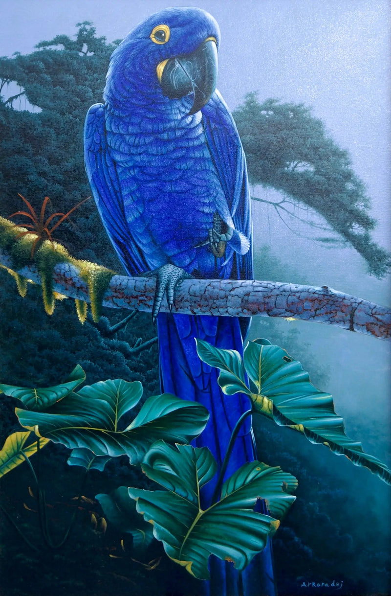 ببغاء أزرق في الغابة | 60 × 90 سم