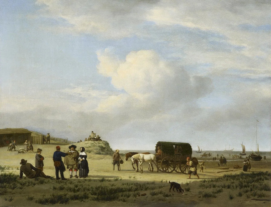 Personnages sur la côte à Scheveningen - Adriaen van de Velde