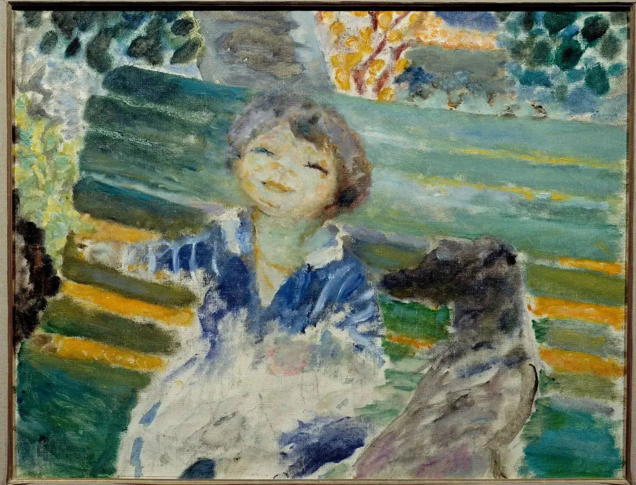 Petite fille et son chien - Pierre Bonnard image 1 reproduction de peinture à l’huile