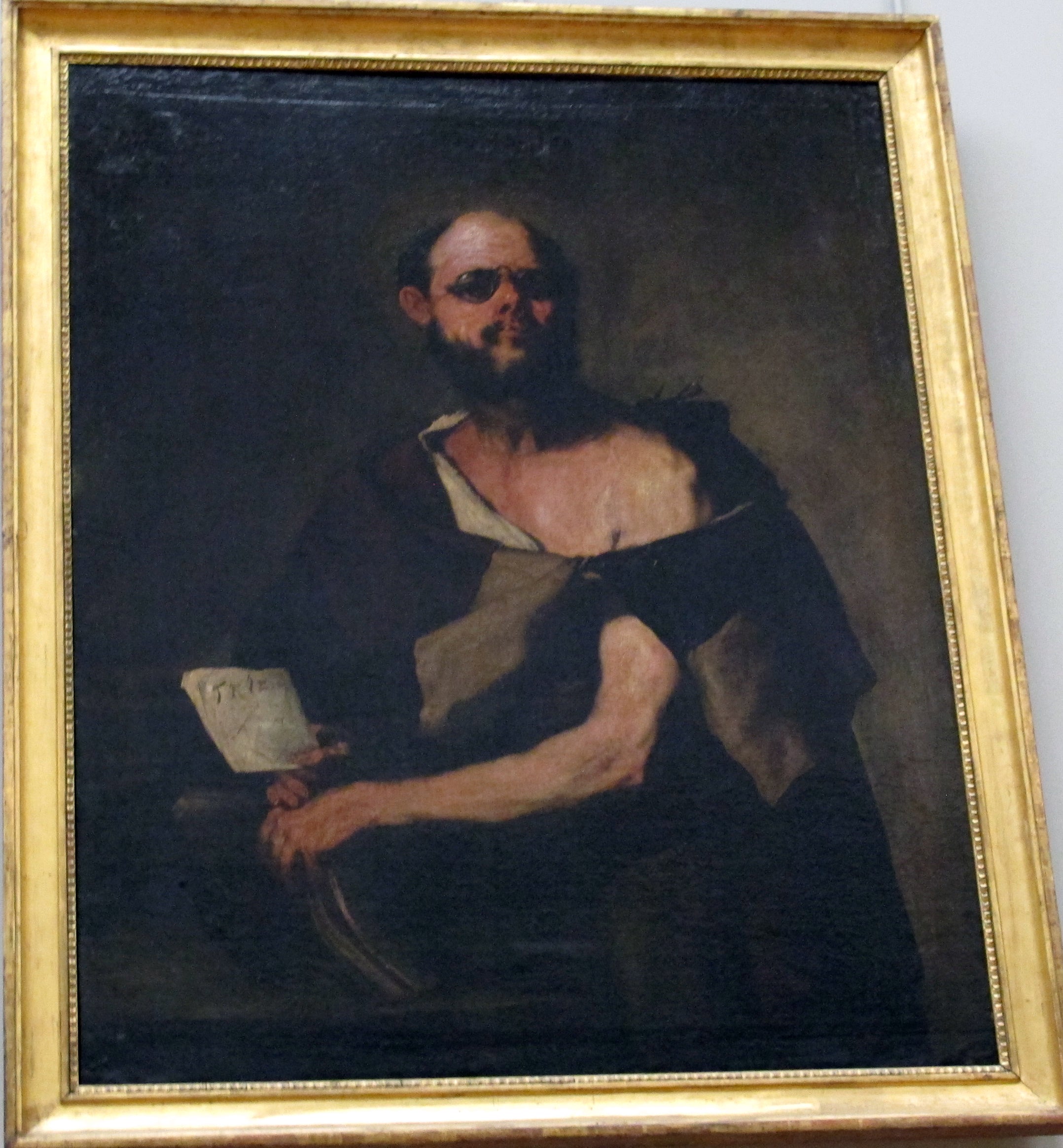 Philosophe aux lunettes - Luca Giordano image 1 copie de tableau peinte à la main